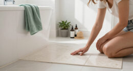 The Dunelm Adhesive Floor Tiles That Have Completely Transformed My Bathroom For £86